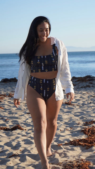 Banzai High Waisted Bikini Bottom Puakenikeni Lei