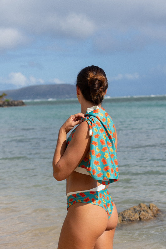 Canoes Surf Bikini Bottom Golden Hibiscus