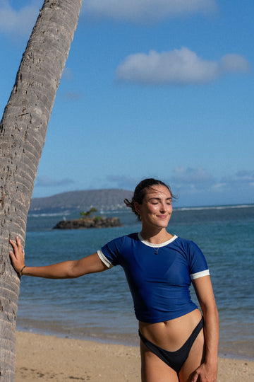 Short Sleeve Rashguard Top Marine