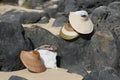 Womens sun visor at the beach in Hawaii. Straw visor for summer.