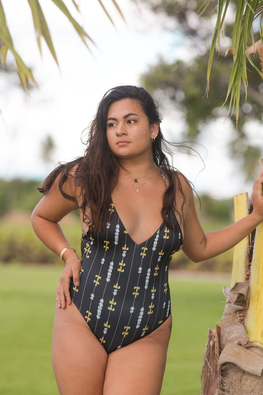 Lē'ahi Braided One Piece Swimsuit Puakenikeni Lei