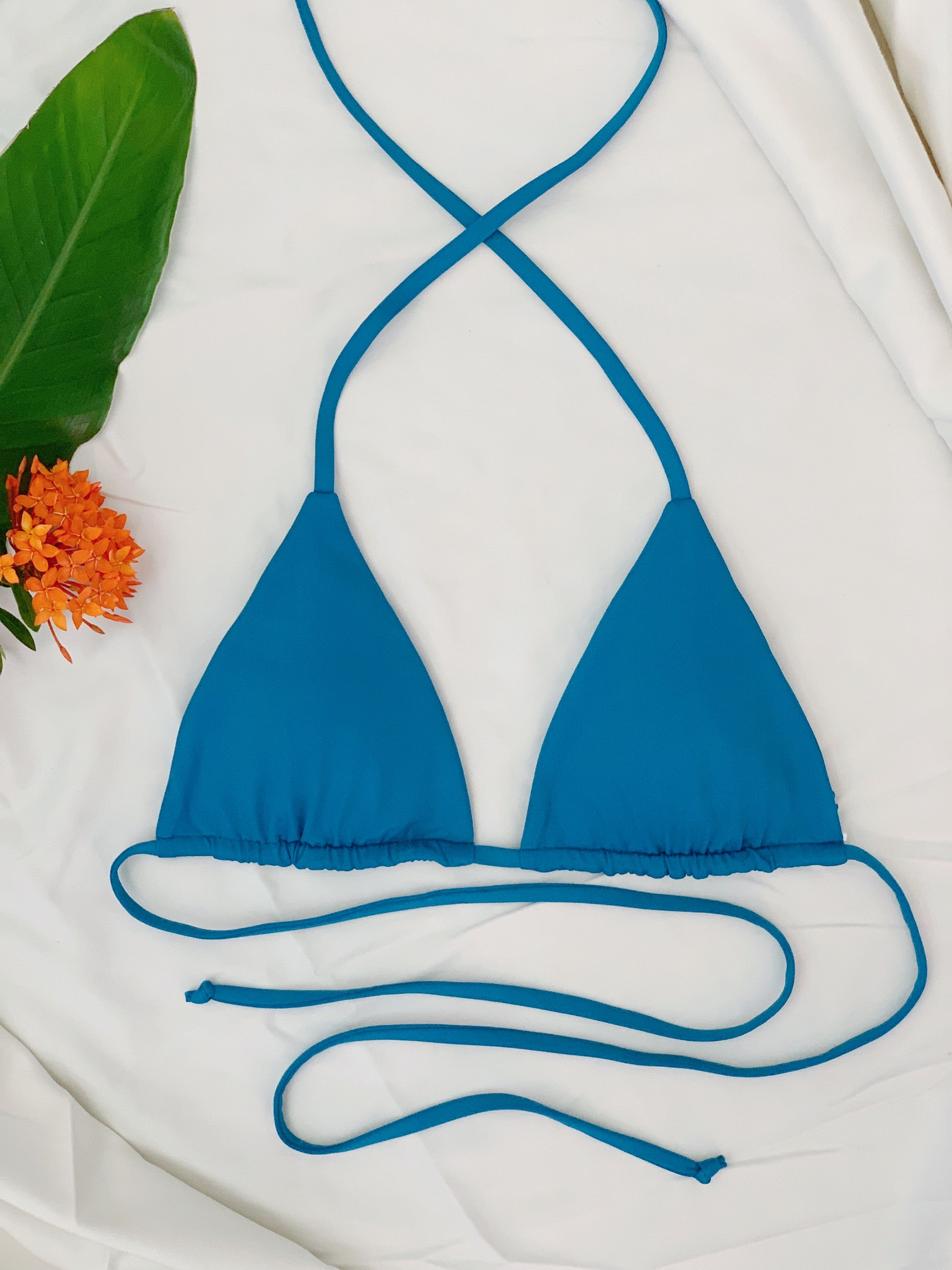 Haleiwa Triangle Bikini Top - Pelagic Blue