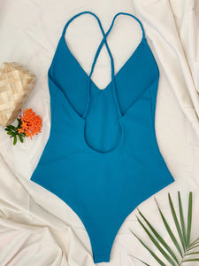 Lē'ahi Braided One Piece Swimsuit - Pelagic Blue